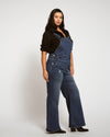 Casey Wide Leg Denim Overalls - Princeton Blue Image Thumbnmail #5