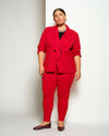 Bianca Double Breasted Ponte Blazer - Vermilion Red Image Thumbnmail #2