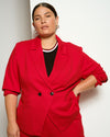 Bianca Double Breasted Ponte Blazer - Vermilion Red Image Thumbnmail #3