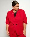 Bianca Double Breasted Ponte Blazer - Vermilion Red Image Thumbnmail #4