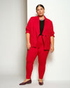 Bianca Double Breasted Ponte Blazer - Vermilion Red Image Thumbnmail #5