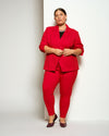 Bianca Double Breasted Ponte Blazer - Vermilion Red Image Thumbnmail #6