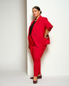 Bianca Double Breasted Ponte Blazer - Vermilion Red Image Thumbnmail #7