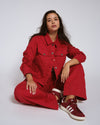 Carol High Rise High Stretch Jeans - Very Red Image Thumbnmail #3