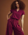 Better-Than-Silk V-Neck Top - Goji Berry Image Thumbnmail #1