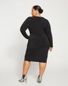 Velvety-Cool Jersey Twist Dress - Black Image Thumbnmail #4