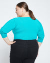 Roya Long Sleeve Bodysuit - Turquoise Image Thumbnmail #4