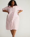 Odeon Stretch Poplin Shirtdress - Pink/White Stripe Image Thumbnmail #1