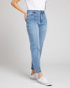 Whitney Super High Rise Seam Tapered Leg Jeans - Distressed Light Blue Image Thumbnmail #1