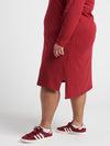 Long Sleeve Tesino Washed Jersey Dress - Red Dahlia Image Thumbnmail #10