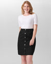 Ang Denim Button Down Skirt - Black Image Thumbnmail #2