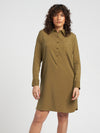 Cupro Rubicon Shirt Dress - Olive Image Thumbnmail #1