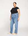 Donna High Rise Curve Straight Leg Jeans 32 Inch - Distressed Indigo Image Thumbnmail #8