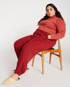 Dylan Luxe Twill Joggers - Sangria Image Thumbnmail #2