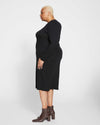 Foundation Long Sleeve Square Neck Dress - Black Image Thumbnmail #3
