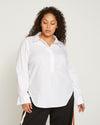 Elbe Popover Stretch Poplin Shirt Classic Fit - White Image Thumbnmail #3