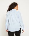 Elbe Stretch Poplin Shirt Classic Fit - Blue/White Stripe Image Thumbnmail #6