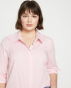 Elbe Stretch Poplin Shirt Classic Fit - Pink/White Stripe Image Thumbnmail #2