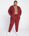 Fundamental French Terry Zip Up Hoodie - Brick Red Image Thumbnmail #2