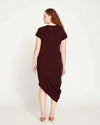 Iconic Geneva V-Neck Dress - Black Cherry Image Thumbnmail #5