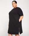 Grace Short Sleeve Sweatshirt Dress - Black Image Thumbnmail #1