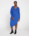Iconic Long Sleeve V-Neck Geneva Dress - Lapis Image Thumbnmail #1