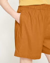 Juniper Linen Easy Pull-On Shorts - Caramel Image Thumbnmail #1
