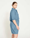 Juniper Linen Easy Pull-On Shorts - Chambray Blue Image Thumbnmail #4