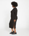 Lexi Long Sleeve Rib Maxi Dress - Black Image Thumbnmail #3