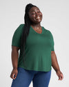 Lily Liquid Jersey V-Neck Stovepipe Tee - Kelly Green Image Thumbnmail #1