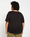 Lily Liquid Jersey Crew Neck Stovepipe Tee - Black Image Thumbnmail #4
