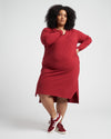 Long Sleeve Tesino Washed Jersey Dress - Red Dahlia Image Thumbnmail #4