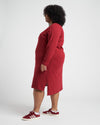 Long Sleeve Tesino Washed Jersey Dress - Red Dahlia Image Thumbnmail #7