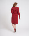 Long Sleeve Tesino Washed Jersey Dress - Red Dahlia Image Thumbnmail #3
