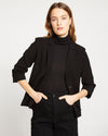 Meg Double Luxe Short Blazer - Black Image Thumbnmail #1