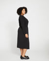 Velvety-Cool Jersey Wrap Dress - Black Image Thumbnmail #3