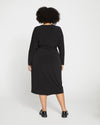 Velvety-Cool Jersey Wrap Dress - Black Image Thumbnmail #4