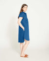 Short Sleeve Stretch Poplin Shirtdress - True Blue Image Thumbnmail #4