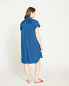Short Sleeve Stretch Poplin Shirtdress - True Blue Image Thumbnmail #5