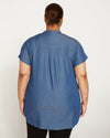 Perfect Chambray Short Sleeve Shirt - Midnight Blue Image Thumbnmail #9