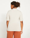 Modern Mock Neck Tee - Dove Grey Image Thumbnmail #3