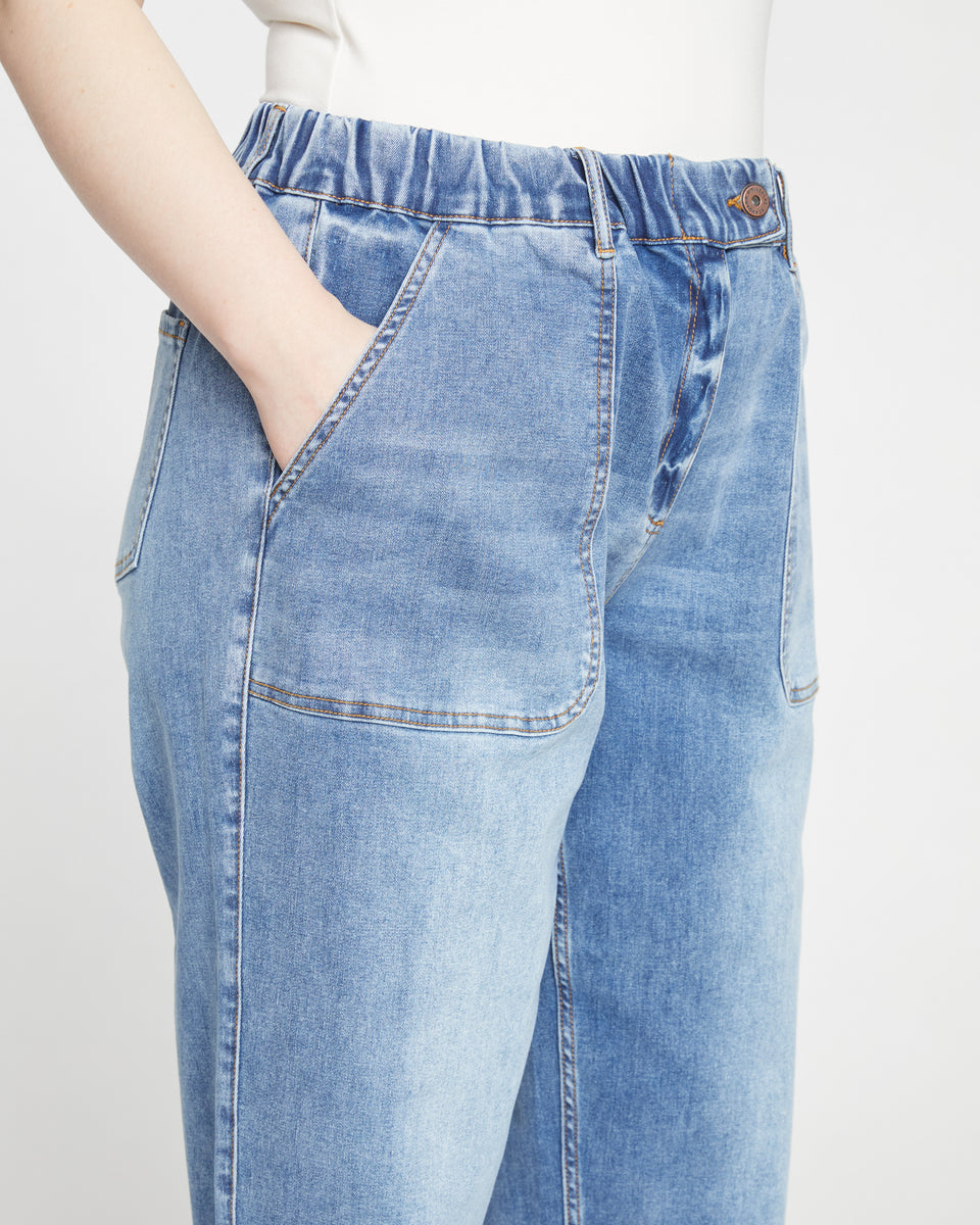 ComfortDenim Drawstring Jean Trouser - Tidal Indigo