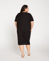 Teresa Liquid Jersey V-Neck Dress - Black Image Thumbnmail #4