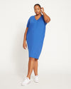 Teresa Liquid Jersey V—Neck Dress - Royal Blue Image Thumbnmail #1
