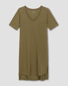 Tesino Washed Jersey Dress - Olive Image Thumbnmail #3