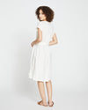 Tulip Hem Linen Wrap Dress - White Image Thumbnmail #4