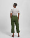 Faye Stretch Cotton Twill Boyfriend Crop Pants - Emerald Image Thumbnmail #4