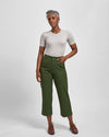 Faye Stretch Cotton Twill Boyfriend Crop Pants - Emerald Image Thumbnmail #1