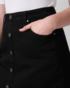 Ang Denim Button Down Skirt - Black Image Thumbnmail #4