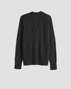 Pure Cashmere V Neck Sweater - Black Image Thumbnmail #2